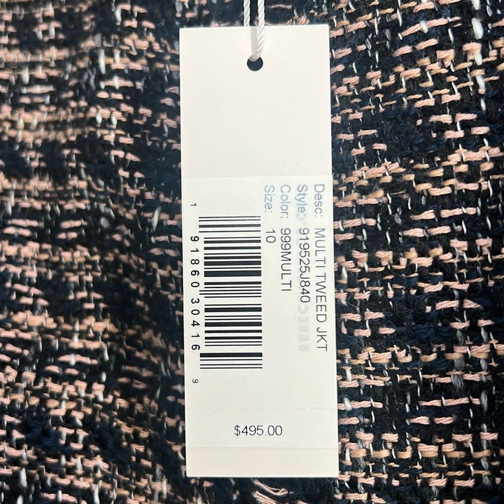 Rebecca Taylor Multi Tweed Ruffle Blazer, NWT, Size 10 - Picture 11 of 13